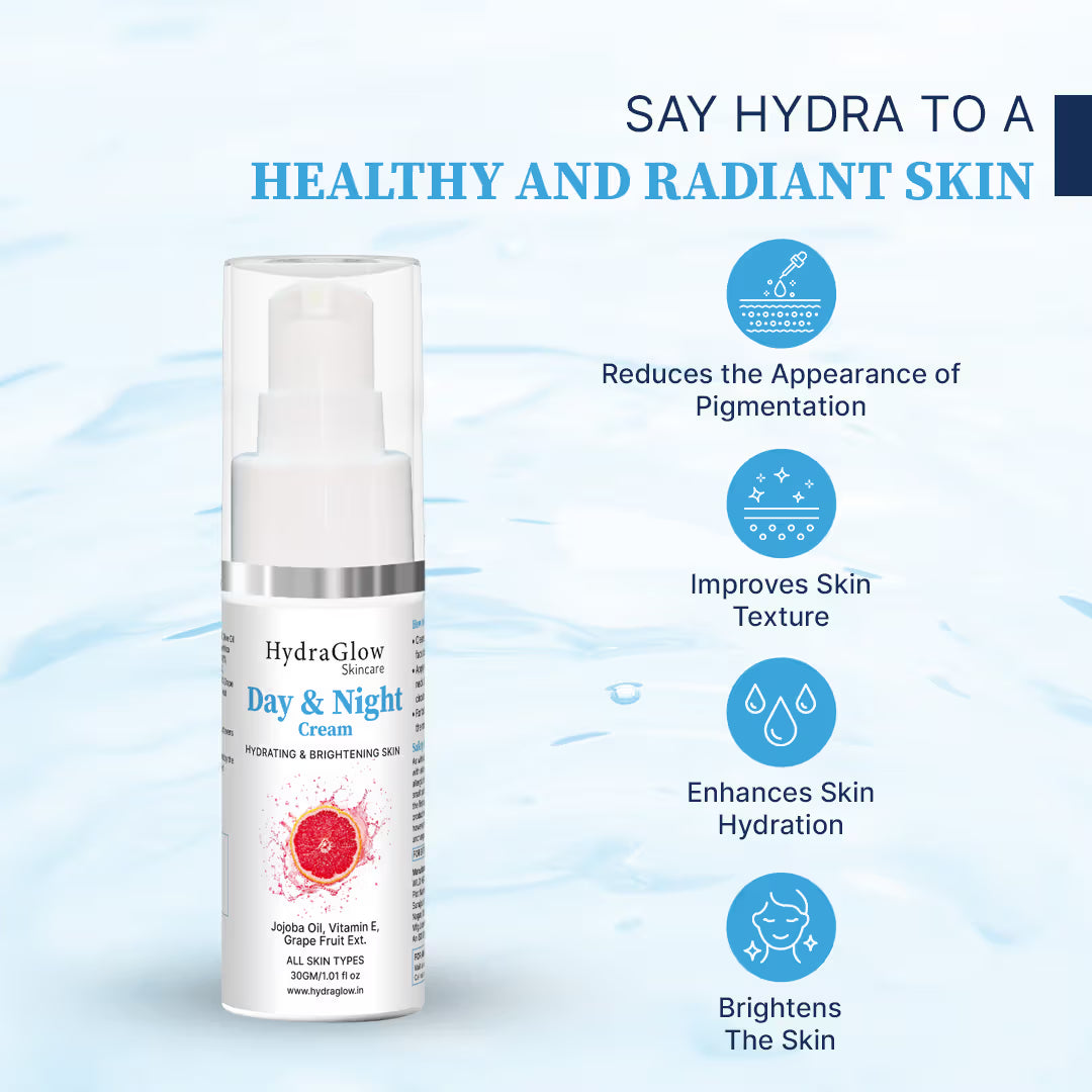 Hydra Glow Skincare Day & Night Hydrating Skin Brightening Cream (50g)