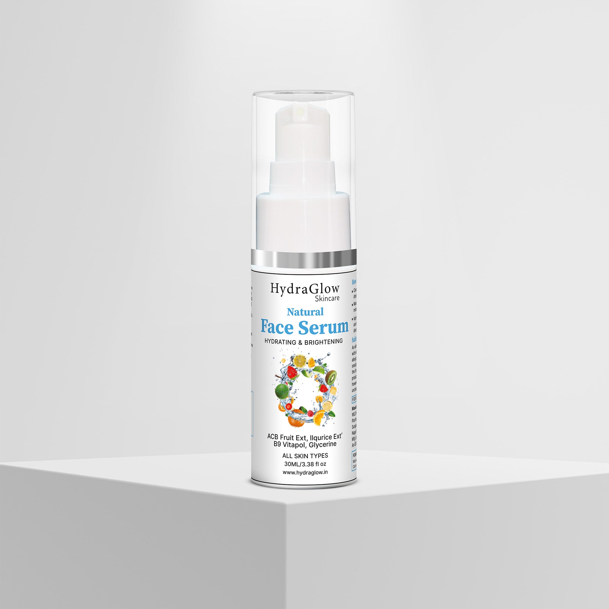 Hydra Glow Skincare Natural Face Serum Hydrating & Brightening (30ml)