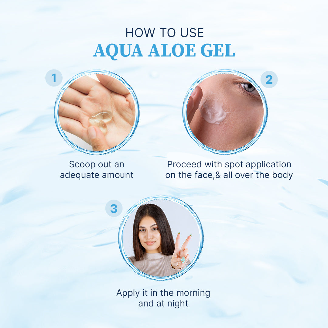 Hydra Glow Skincare Aqua Aloe Gel Hydrating & Skin Rejuvenating Oil Free Skin (50g)